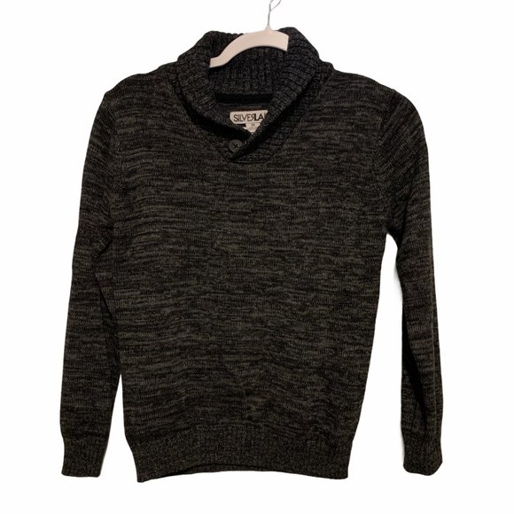 Silver Lake Other - Boys Charcoal/Black Shawl Collar Sweater Medium